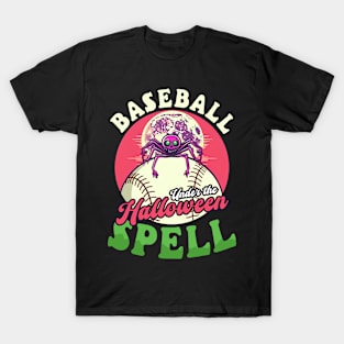 Baseball Halloween Shirt | Under Halloween Spell Spider T-Shirt